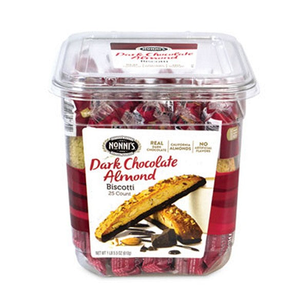 Nonni's Biscotti, Dark Chocolate Almond, 1 lb 5 Tub