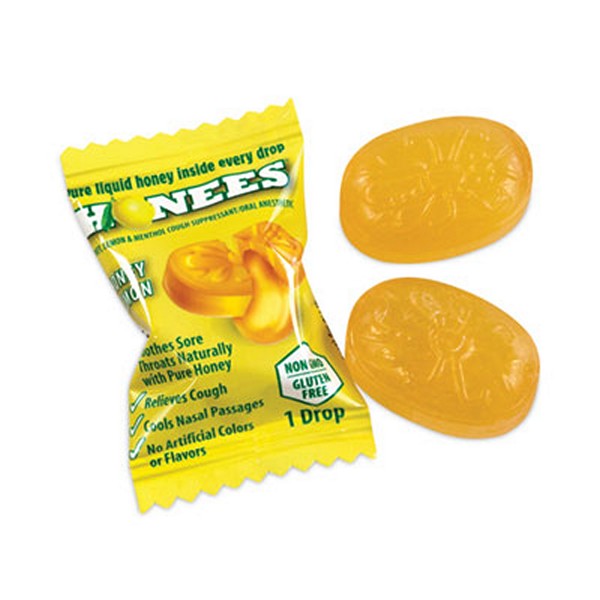 Honees Cough Drops, Honey-Lemon, 20 per Bag, 6 Bags/Box