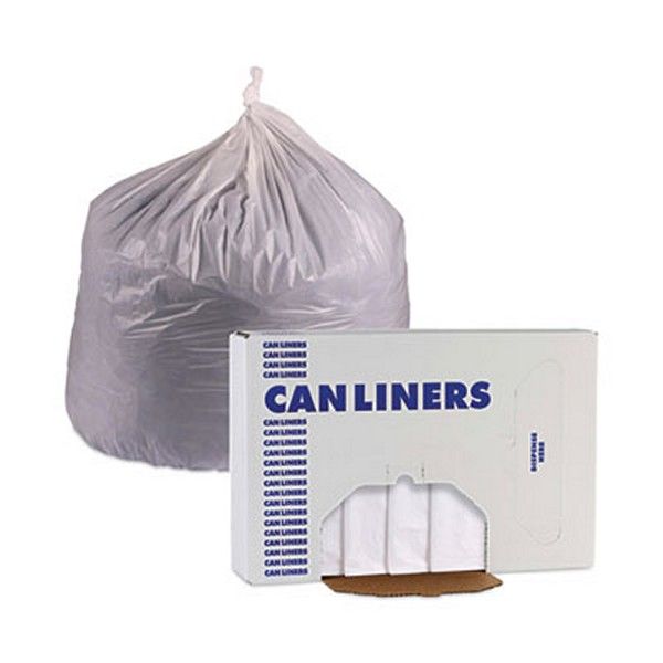 Boardwalk® Linear Low Density Industrial Can Liners, 30 Gal, 0.7 Mil, 30 X 36, White, 200/carton