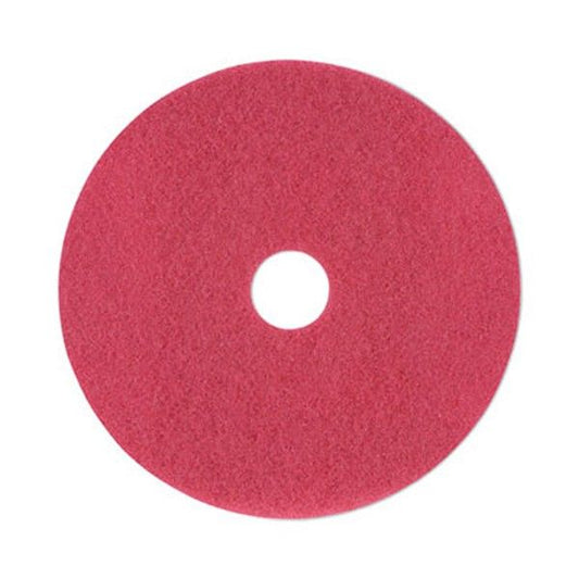 Boardwalk® Buffing Floor Pads, 19" Diameter, Red, 5/carton