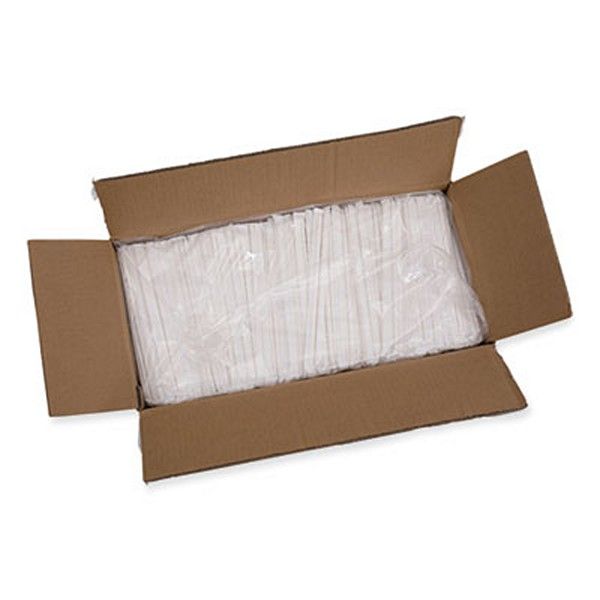 Boardwalk® Individually Wrapped Paper Straws, 7.75" X 0.25", White, 3,200/carton