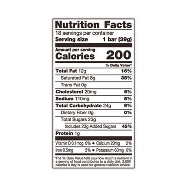 Candy Bar, 1.4 oz Bar, 18/Carton