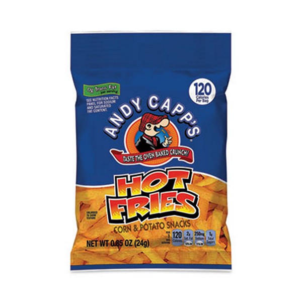 Hot Fries, Spicy Hot, 0.85 oz Bag, 72/Carton