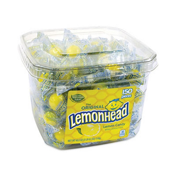 Lemon Candy, Individually Wrapped, 40.5 oz Tub, 150 Pieces