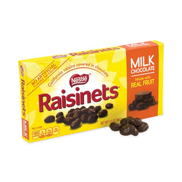 Raisinets Milk Chocolate Candy Raisins, 3.5 oz Box, 15 Boxes/Carton