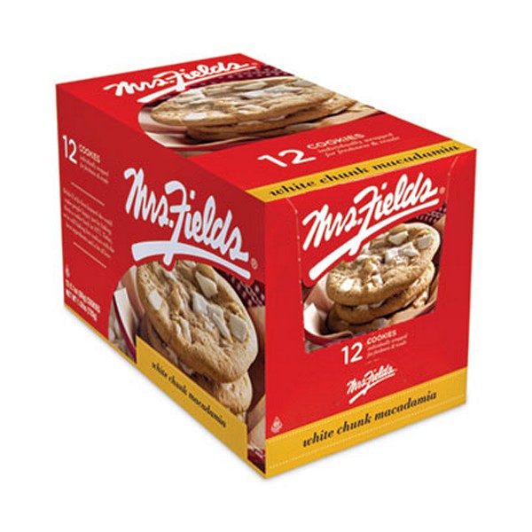 White Chunk Macadamia Cookies, 2.1 oz, Individually Wrapped Pack, White Chocolate, 12/Carton