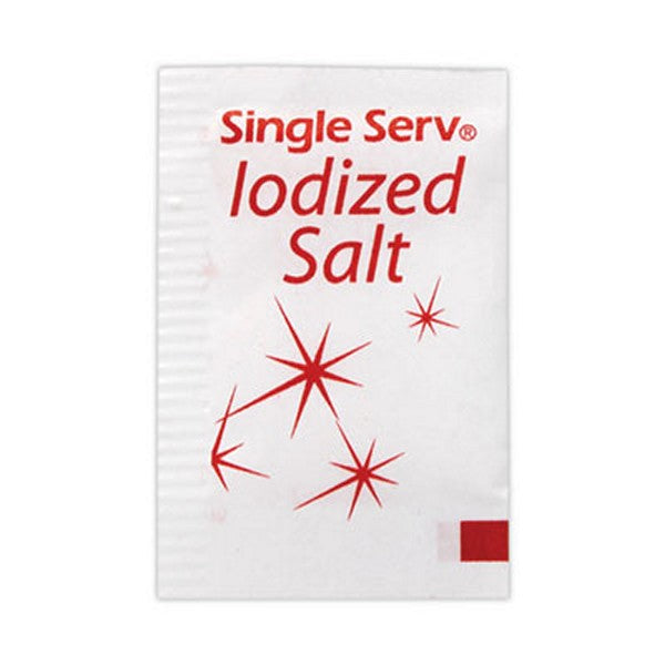 Iodized Salt Packet, 0.6 g Packet, 3,000/Carton