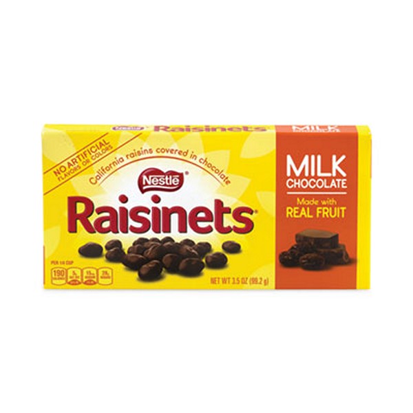 Raisinets Milk Chocolate Candy Raisins, 3.5 oz Box, 15 Boxes/Carton