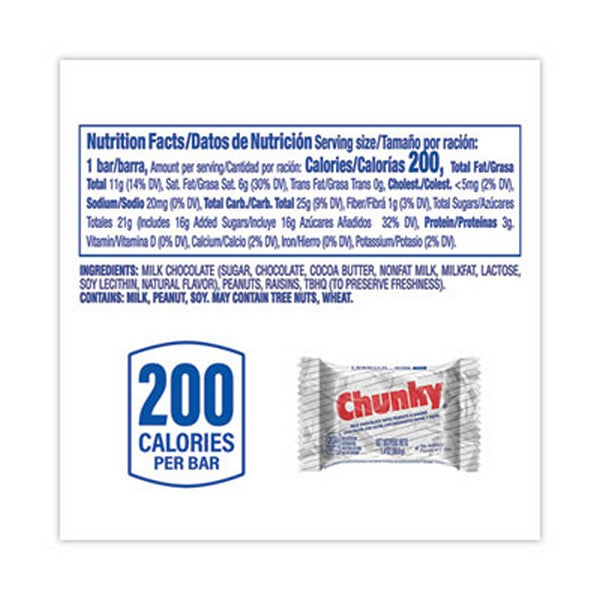 Chunky Bar, Individually Wrapped, 1.4 oz, 24/Carton