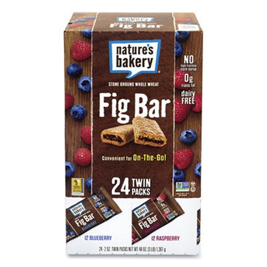 NaturesBky Fig Bars Variety Pack, 2 Twin Pack, 24 Twin Packs/box