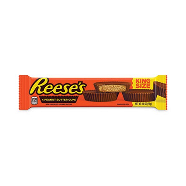 King Size Peanut Butter Cups, 2.8 oz Bar, 24 Bars/Carton