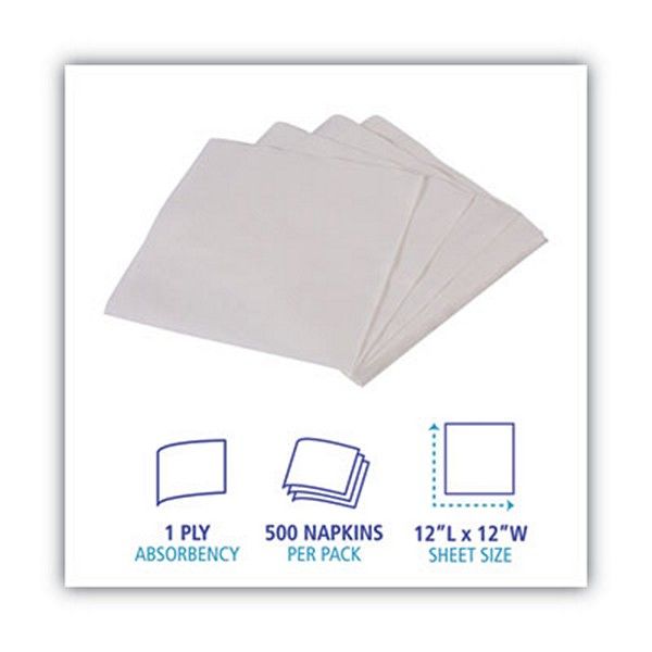 Boardwalk® 1/4-Fold Lunch Napkins, 1-Ply, 12" X 12", White, 6000/carton