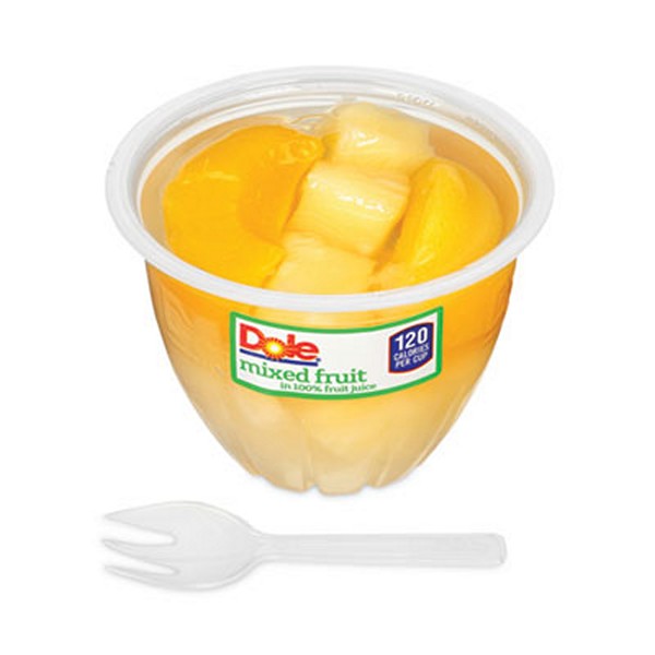 Mixed Fruit in 100% Fruit Juice Cups, Peaches/Pears/Pineapple, 7 oz Cup, 12/Carton