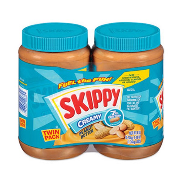 Skippy Creamy Peanut Butter, 48 Jar, 2/Pack