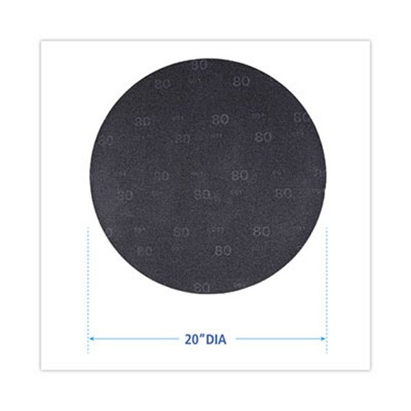 Boardwalk® Sanding Screens, 20" Diameter, 80 Grit, Black, 10/carton