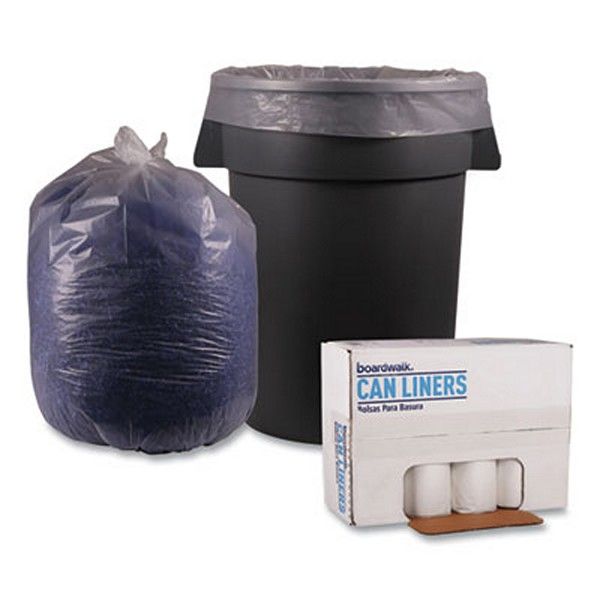 Boardwalk® Low Density Repro Can Liners, 60 Gal, 1.4 Mil, 38" X 58", Clear, 10 Bags/roll, 10 Rolls/carton