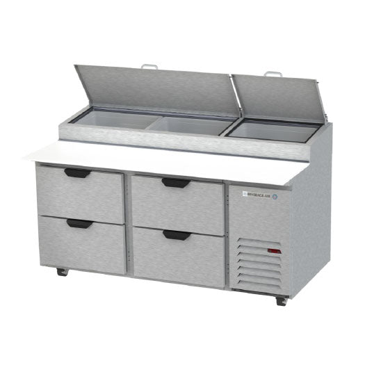 Beverage Air, DPD67HC-4, Refrigerated Counter, Pizza Prep Table