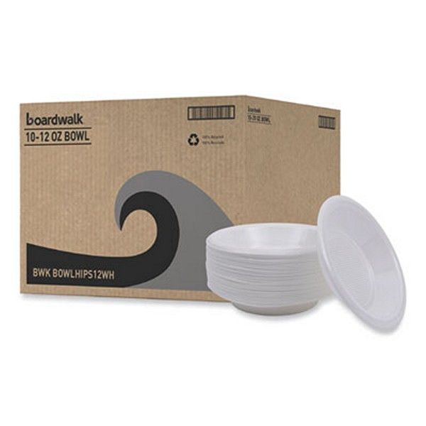 Boardwalk® Hi-Impact Plastic Dinnerware, Bowl, 5 To 6 Oz, White, 1,000/carton