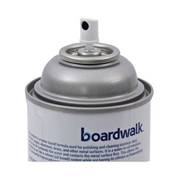 Boardwalk® Stainless Steel Cleaner And Polish, Lemon, 18 Oz Aerosol Spray, 12/carton