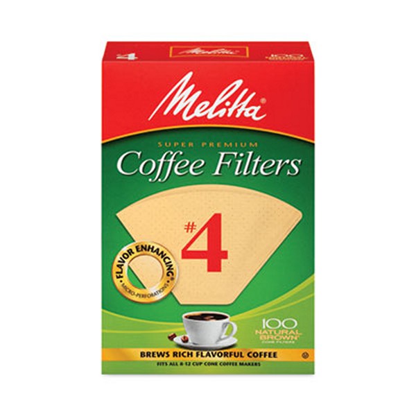 Melitta Melitta Coffee Filters, #4, 8 to 12 Cup Size, Cone Style, 100 Filters/Pack, 3/Pack