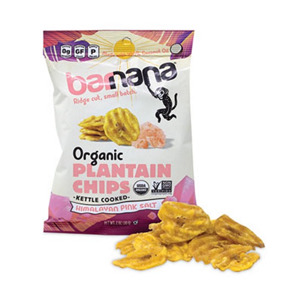 Barnana Himalayan Pink Sea Salt Plantain Chips, 2 Bags, 12/Pack