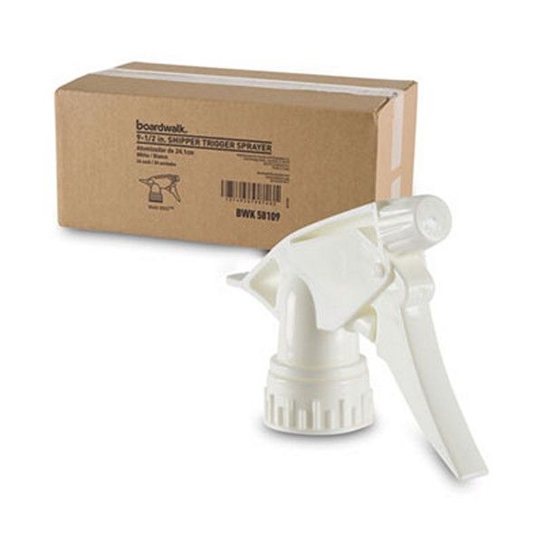 Boardwalk® Trigger Sprayer 300es, 9.5" Tube, Fits Oz Bottles, White, 24/carton