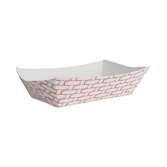 Boardwalk® Paper Food Baskets, 5 Lb Capacity, Red/white, 500/carton