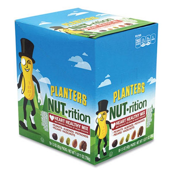 Planters Nut-Rition Heart Healthy Mix, 1.5 Tube, 18 Tubes/box