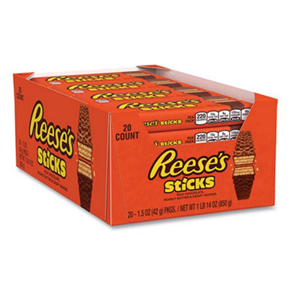 Reese's Sticks Wafer Bar, 1.5 Bar, 20 Bars/box