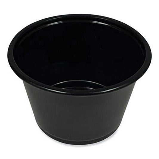 Boardwalk® Boardwalk souffle/portion cups, 4 oz, polypropylene, black, 2,500/carton