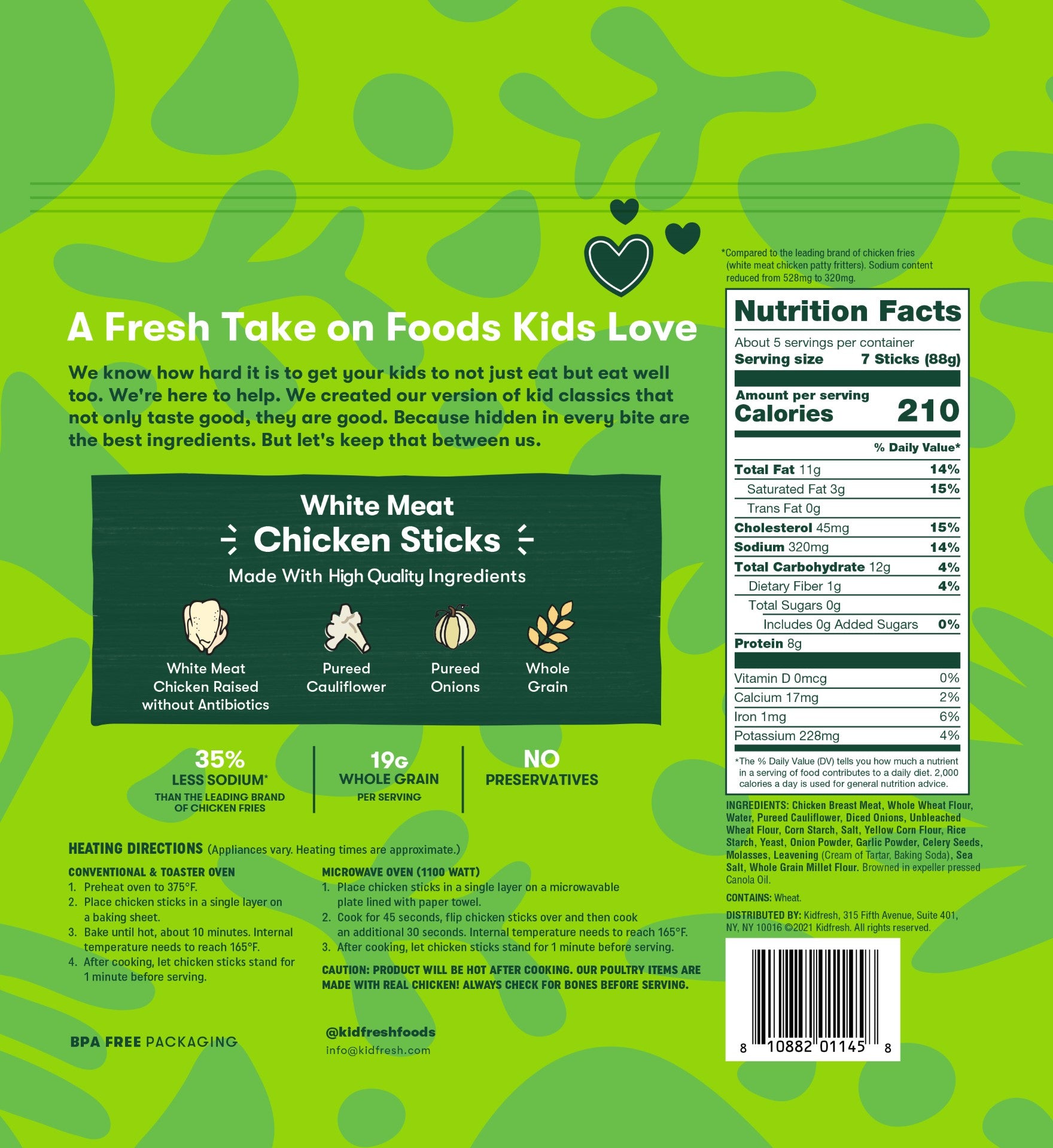 Kidfresh Value White Meat Chicken Sticks 16.4 Ounce Size - 6 Per Case