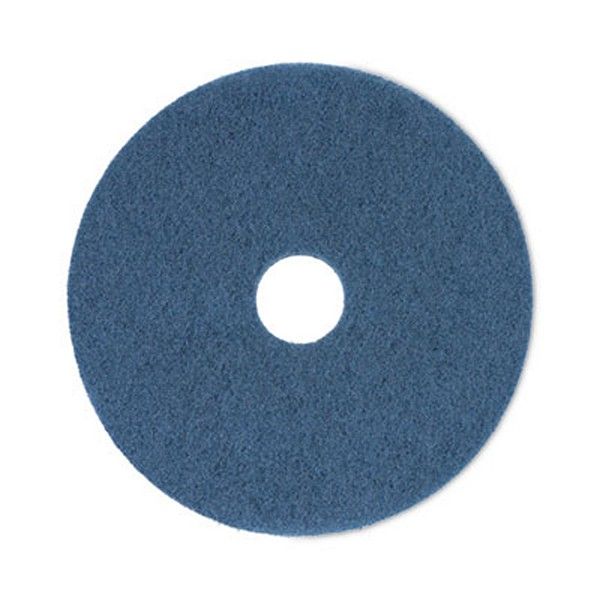 Boardwalk® Scrubbing Floor Pads, 17" Diameter, Blue, 5/carton