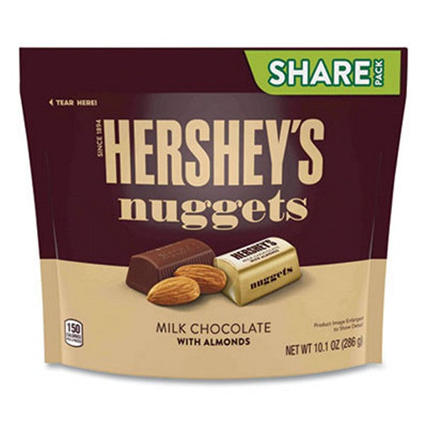 Hershey's Nuggets Share Pack, Milk Chocolate With Almonds, 10.1 Bag, 3/pack