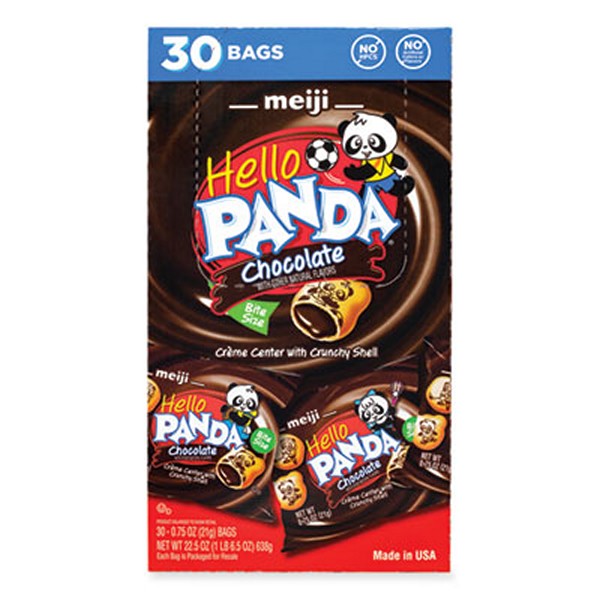 Hello Panda Chocolate Creme Filled Cookies, 0.75 oz Bag, 30 Bags/Carton