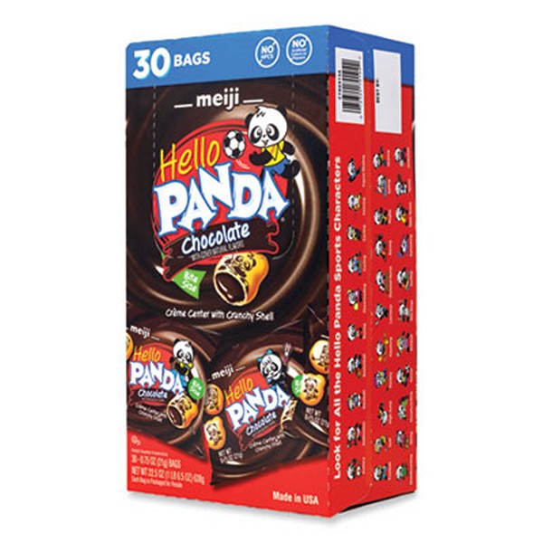 Hello Panda Chocolate Creme Filled Cookies, 0.75 oz Bag, 30 Bags/Carton