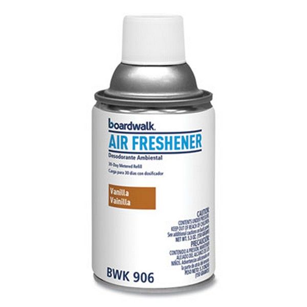 Boardwalk® Metered Air Freshener Refill, Vanilla Bean, 5.3 Oz Aerosol Spray, 12/carton