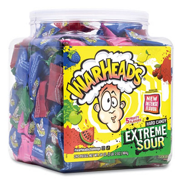 Xtreme Sour Hard Candy, Assorted Flavors, 34 oz Tub