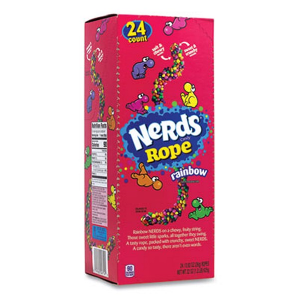 Nerds Rope Candy, Fruity, 0.92 oz Individually Wrapped, 24/Carton