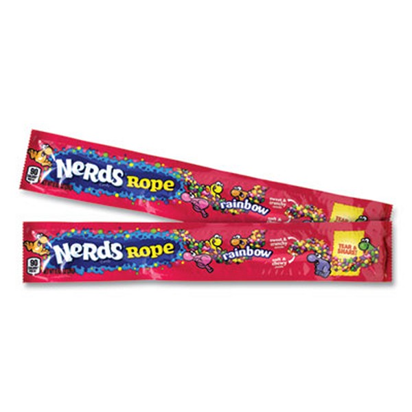 Nerds Rope Candy, Fruity, 0.92 oz Individually Wrapped, 24/Carton