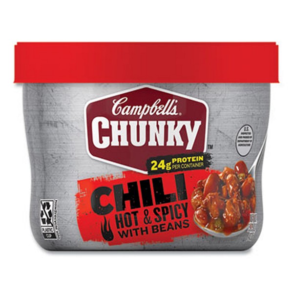 Chunky Firehouse Hot and Spicy Chili with Beans, 15.25 oz, 8/Carton