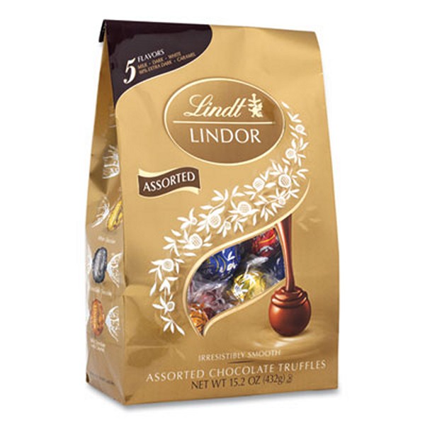 Lindt Lindor, Godiva, Ghiradelli Premium Chocolate Variety, 44.37 oz Bag, 3/Carton