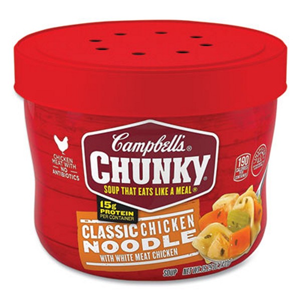 Chunky Classic Chicken Noodle Bowl,15.25 oz Bowl, 8/Carton