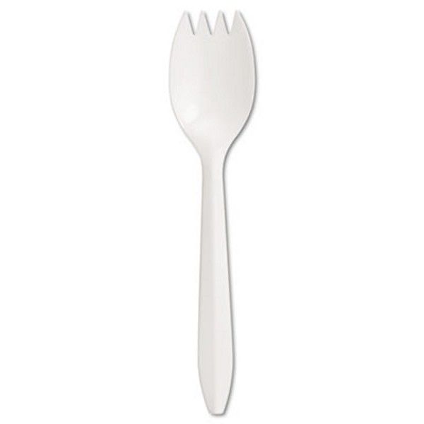 Boardwalk® Mediumweight Polypropylene Cutlery, Spork, White, 1000/carton