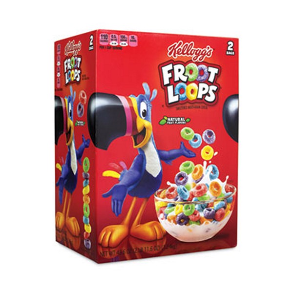 Kellogg's Froot Loops Breakfast Cereal, 43 Bag, 2 Bags/Box