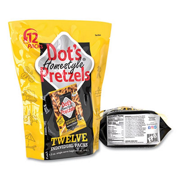 Honey Mustard Pretzels, Honey Mustard, 1.5 oz Bag, 12 Bags/Pack, 2/Carton