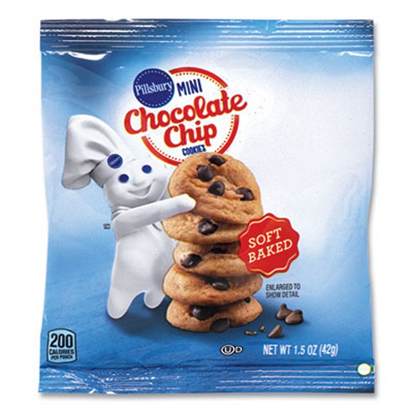 Soft Baked Mini Chocolate Chip Cookies, 1.5 oz Pouch, 28/Pack