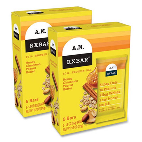 Adult Bars, Honey Cinnamon Peanut Butter, 1.9 oz Bar, 5 Bars/Packs, 2 Packs/Carton