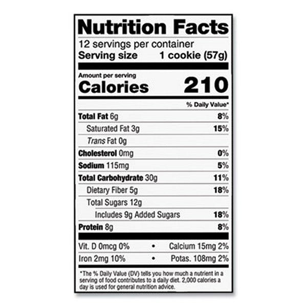 Chocolate Chip Cookie, 2 oz Packet. 12/Pack