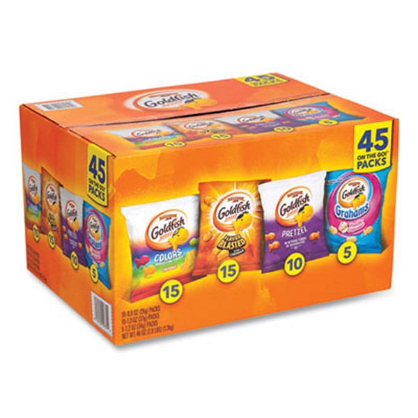 Goldfish Sweet and Savory Variety Pack, Assorted Flavors, 45/Carton