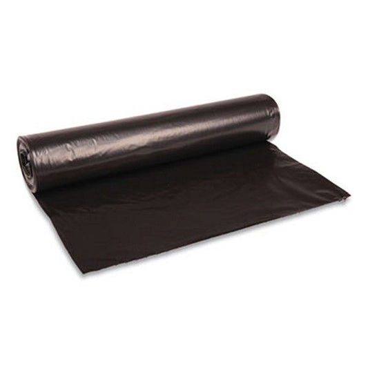 Boardwalk® Low Density Repro Can Liners, 45 gal, 1 mil, 40" x 48", Black, 10 Bags/Roll, 10 Rolls/Carton